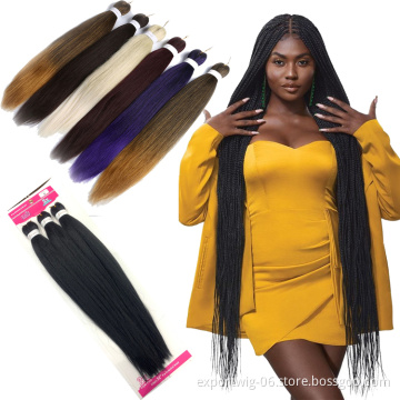 26 Inch Prestretched Braiding Hair High Quality Synthetic Hot Water Set Synthetic Pre-Stretched for Black Women Synthetic Fiber